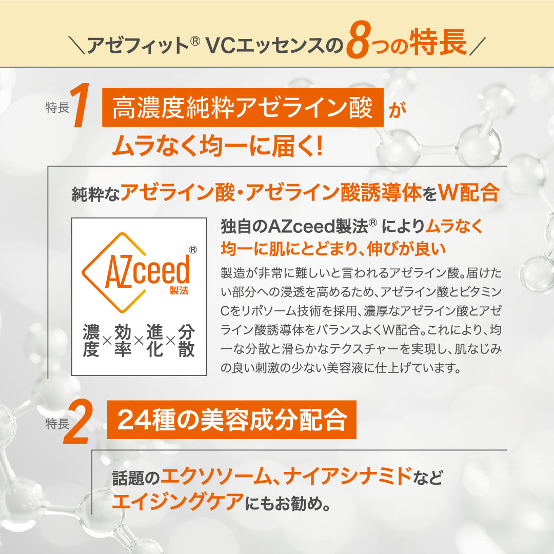【20%OFF】AZシリーズ アゼフィットVCエッセンス アゼライン酸高配合 アゼライン酸誘導体 美容液 エイジング 集中ケア 毛穴 ニキピタ 送料無料