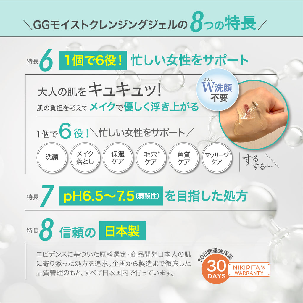 GGシリーズ　GGモイストクレンジングジェル グリシルグリシン高配合 アゼライン酸高配合 こんにゃく スクラブ 角質ケア ピーリング エイジング 毛穴 ニキピタ 送料無料